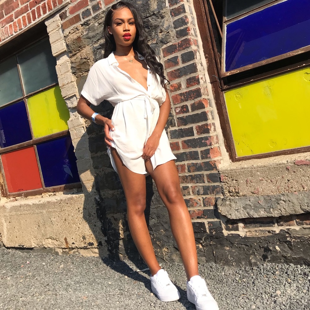 White Button Down Dress